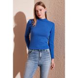 Lela Fitilli Esnek Slim Fit Yarım Balıkçı Yaka Kazak Bayan KAZAK 5865344