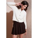 Lela Fitted Fit Bisiklet Yaka Yumuşak Dokulu Crop Hırka Bayan HIRKA 4615559
