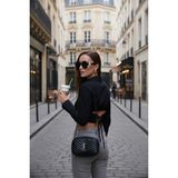 Lela Fitted Fit Pamuklu Korse Detaylı Uzun Kollu Crop Gömlek Bayan Gömlek 611GO00376 - XL - Siyah