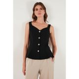 Lela Fitted Fit V Yaka Düğmeli Yelek Bayan YELEK 611FYL145