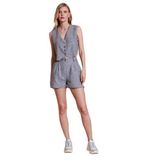 Lela Flamlı Regular Fit V Yaka Yelekli Şortlu Takım Bayan TAKIM 67045802S4