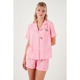 Lela Gömlek Yaka Beli Lastikli Kısa Kollu Şortlu Pijama Takımı Bayan PİJAMA TAKIMI 611PT00123