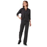 LELA Kadın Gri Slim Fit Yüksek Bel, Geniş Paça Dokulu Pantolon, M Beden