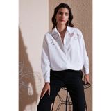 Lela Kalp Detaylı% 100 Pamuk Regular Fit Gömlek Bayan GÖMLEK 51443511