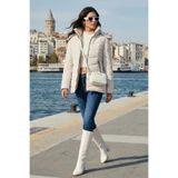 Lela Kapitoneli Slim Fit Çıkarılabilir Kapüşonlu Mont Bayan MONT 497MARA