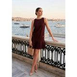 Lela Kolsuz Mini Boy Cepli Bayan Elbise 6525734 BORDO