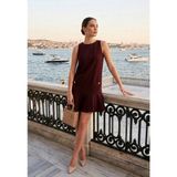 Lela Kolsuz Mini Boy Cepli Elbise Bayan Elbise 6525734 - Bordo