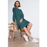 Lela Modest OYSHO Kumaş Relaxed Fit Yırtmaçlı Bayan Tunik 5865878 NEFTİ