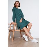 Lela Modest Oysho Kumaş Relaxed Fit Yırtmaçlı Tunik Bayan Tunik 5865878 - Nefti
