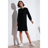Lela Modest Oysho Kumaş Relaxed Fit Yırtmaçlı Tunik Bayan Tunik 5865878 - Siyah