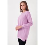 Lela Modest Pamuklu Bisiklet Yaka Oversize Fit Tunik Bayan TUNİK 5864896