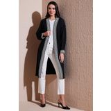 Lela Modest Regular Fit Bağlamalı Nakışlı Tesettür Uzun Kimono Bayan Hırka 5866173 SİYAH