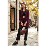 Lela Modest Regular Fit Kapüşonlu Tesettür Triko Bayan Hırka 4616176 BORDO