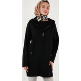 Lela Modest Regular Fit Kapüşonlu Tesettür Triko Bayan Hırka 4616176 SİYAH