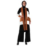 Lela Modest Regular Fit Renk Bloklu Uzun Tesettür Triko Hırka Bayan HIRKA 4616172