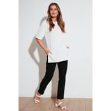 Lela Oversize Bisiklet Yaka Yırtmaç Detaylı Bluz Bayan BLUZ 5869000