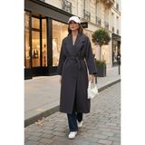 Lela Oversize Fit Kruvaze Yaka Kuşaklı Astarlıtrençkot Bayan Trençkot 6839617 - Koyu Kahve - Standart