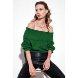 Lela Oversize Fit Madonna Yaka Triko Kazak Bayan KAZAK 4615216 - Standart - Benetton