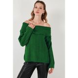 Lela Oversize Fit Madonna Yaka Triko Kazak Bayan KAZAK 4615216