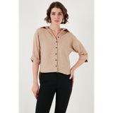 Lela Oversize Fit Önü Kısa Arkası Uzun Truvakar Kol Gömlek Bayan GÖMLEK 5866116