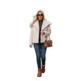 Lela Oversize Geniş Yaka Çıtçıt Düğmeli Astarlı Peluş Mont Bayan MONT 6839623