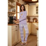 Lela Pamuklu Regular Fit Baskılı Bisiklet Yaka Bayan Pijama Takımı 65723314 LİLA