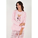 Lela Pamuklu Regular Fit Baskılı Bisiklet Yaka Pijama Takımı Bayan PİJAMA TAKIMI 65723313