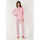 Lela Pamuklu Regular Fit Baskılı Bisiklet Yaka Pijama Takımı Kadın PİJAMA TAKIMI 65723314