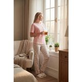 Lela Pamuklu Regular Fit Bisiklet Yaka Cep Detaylı Bayan Pijama Takımı 6091325 SOMON