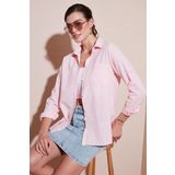 Lela Pamuklu Regular Fit Cepli Bayan Gömlek CF25S16992 AÇIK PEMBE