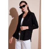 Lela Pamuklu Regular Fit Cepli Bayan Gömlek CF25S16992 SİYAH