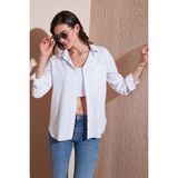 Lela Pamuklu Regular Fit Cepli Gömlek Kadın Gömlek CF25S16992 - Beyaz