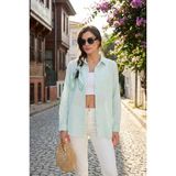 Lela Pamuklu Regular Fit Cepli Gömlek Kadın Gömlek CF25S16992 - Mint - XL