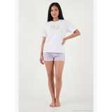 Lela Pamuklu Regular Fit Desenli Şortlu Pijama Takımı Kadın PİJAMA TAKIMI 65790782