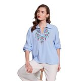 Lela Pamuklu Regular Fit Nakış İşlemeli Bluz Bayan BLUZ 611BZ0181