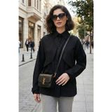 Lela Pamuklu Relaxed Fit Bağlama Detaylı Bayan Gömlek 6925408 SİYAH