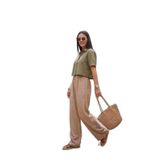 Lela Pamuklu Relaxed Fit Yüksek Bel Geniş Paça Pantolon Bayan PANTOLON 668YP5559