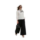 Lela Pamuklu Slim Fit Nakışlı Balon Kol Gömlek Bayan GÖMLEK 676208
