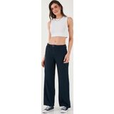 Lela Pamuklu Standart Fit Yüksek Bel Geniş Paça Bayan Pantolon 668YP5193 LACİVERT