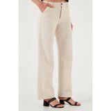 Lela Pamuklu Standart Fit Yüksek Bel Geniş Paça Pantolon Bayan PANTOLON 668YP5193