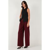 Lela Pile Detaylı Wide Leg Yüksek Bel Geniş Paça Pantolon Bayan PANTOLON 6522016