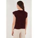 Lela Premium Oversize Fit Bisiklet Yaka Düğmeli Örgü Yelek Bayan YELEK 680YL1416