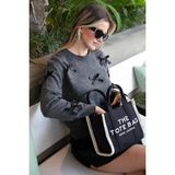 Lela Premium Regular Fit Bisiklet Yaka Fiyonk Detaylı Triko Kazak Bayan Kazak 680KZ00155 - Antrasit