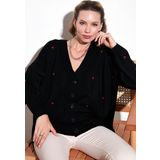 Lela Rahat Kesim V Yaka Triko Bayan Hırka 4616190 SİYAH