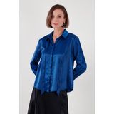 Lela Regular Fit Bağlama Detaylı Saten Gömlek Bayan Gömlek 611GO00159 - Aindigo - XL