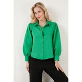 Lela Regular Fit Balon Kollu Poplin Gömlek Bayan GÖMLEK 611GO0153