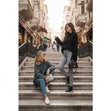 Lela Regular Fit Bisiklet Yaka Basic 2'li Paket Triko Bayan Kazak 4616213S2 ANTRASİT-SİYAH
