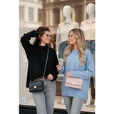 Lela Regular Fit Bisiklet Yaka Basic 2'li Paket Triko Bayan Kazak 4616213S2 SİYAH-BEBE MAVİ