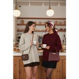 Lela Regular Fit Bisiklet Yaka Basic 2'Li Paket Triko Bayan Kazak 4616213S2 Taş-Bordo