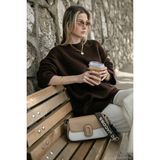 Lela Regular Fit Bisiklet Yaka Basic Triko Kazak Bayan Kazak 4616213 - Kahverengi - Standart